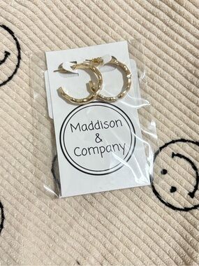 Gold Textured Hoop Earrings